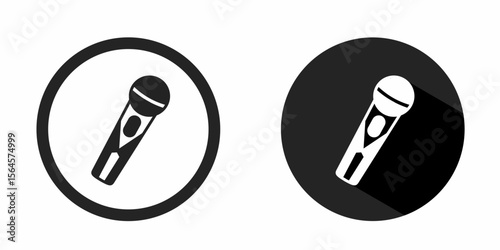 Microphone logo. Microphone icon vector design black color. Stock vector.