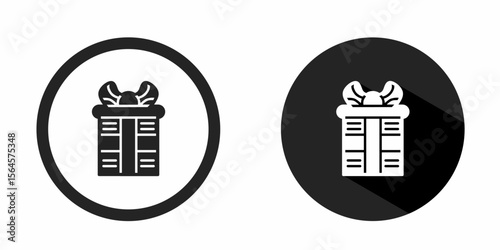 Gift box logo. Gift box icon vector design black color. Stock vector.