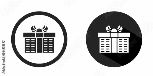 Gift box logo. Gift box icon vector design black color. Stock vector.