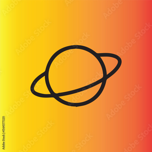 Mystical planet icon on a vibrant gradient background shines brightly