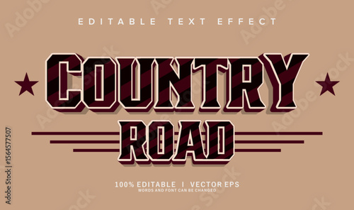 country road vector text effect with modern style design