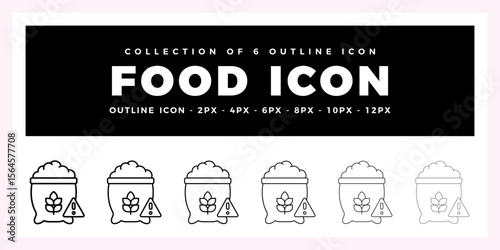 Pack of 6 Outline Vector food icon