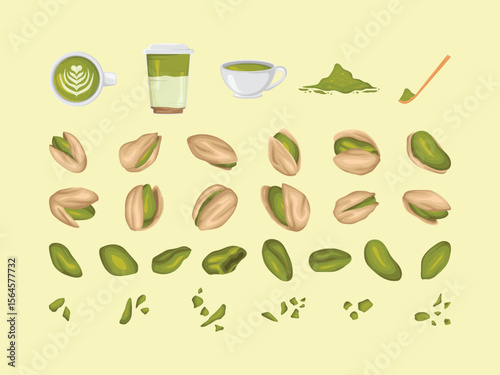pistachio kunafa powder dubai viral snack nut vegan spread bar raw cafe milk sweet diet dessert art