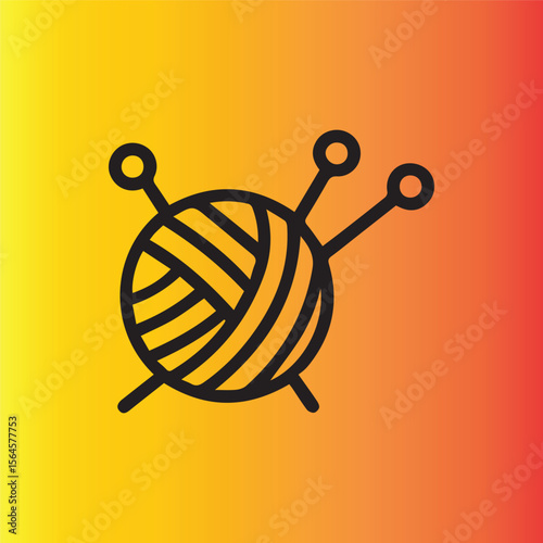 A Colorful Ball of Yarn and Knitting Needles Crafting Essentials