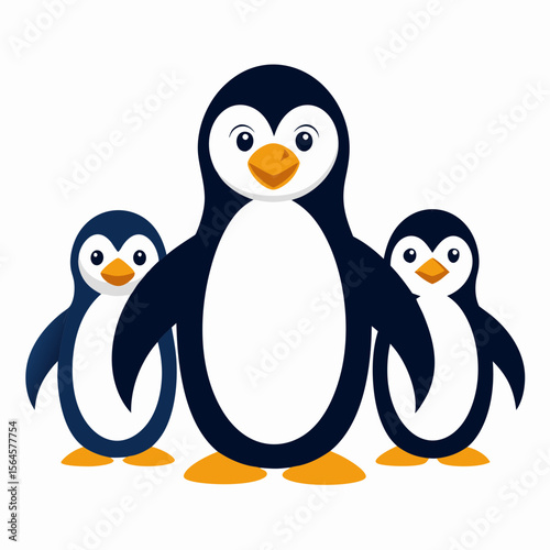 penguins on a white background