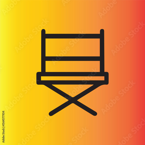 Directors Chair Symbol Against Sunset Hues A Visual Icon of Filmmaking