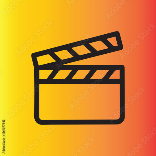 Captivating film clapperboard icon radiates against a vibrant gradient backdrop