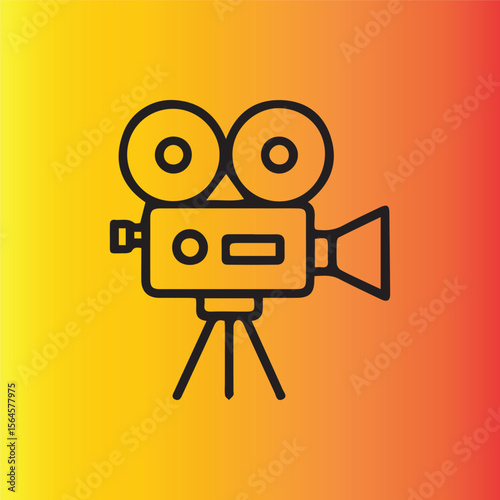 Vintage Movie Camera Capturing Moments in Cinema History Design