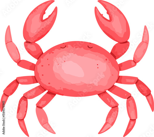 Crab watercolor vector illustration