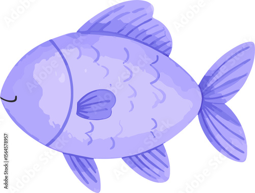 Fish watercolor vector illustration