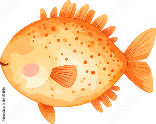 Fish watercolor vector illustration