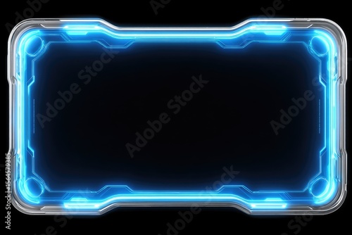 Futuristic glowing screen border design.