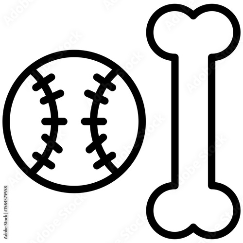 pet toys line icon