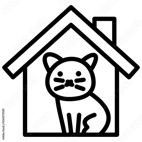 animal shelter line icon