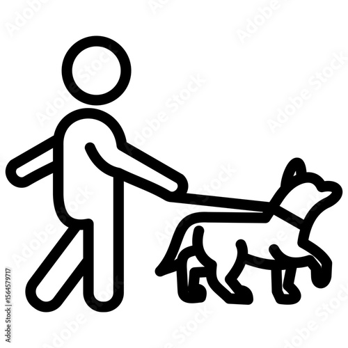 dog walking line icon