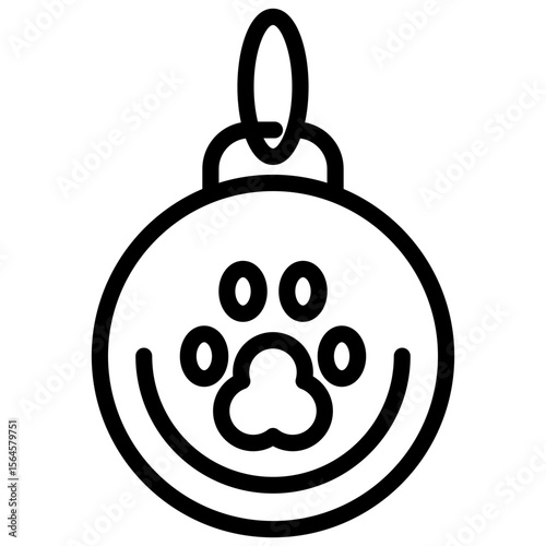 pet id tag line icon