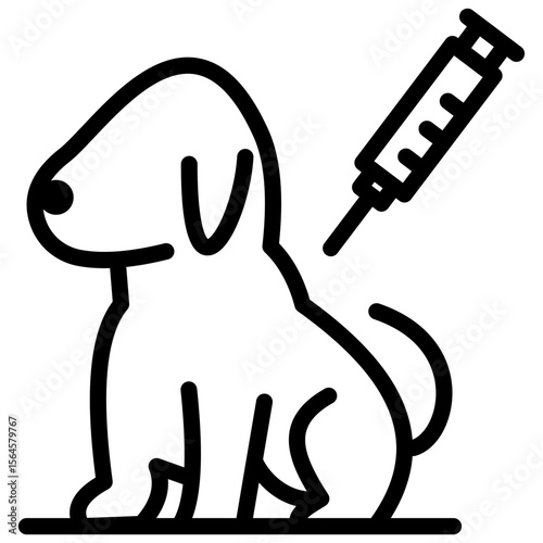 pet vaccination line icon