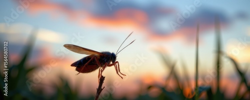 crickets chirping louder at dusk in late summer, warm air turning cooler, symbolizing nature's seasonal clock.