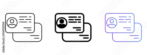 Business Card Strategy Icon – Line, Glyph & Gradient Style

