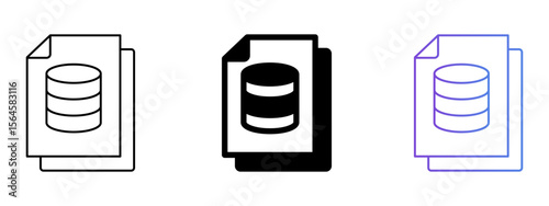 Big Data Icon – Line, Glyph & Gradient Style

