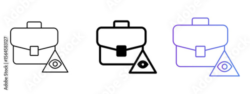 Business Vision Icon – Line, Glyph & Gradient Style