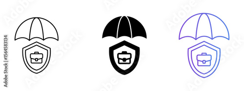  Business Protection Icon – Line, Glyph & Gradient Style