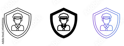 Compliance Officer Icon – Line, Glyph & Gradient Style