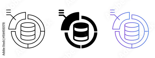 Data Allocation Icon – Line, Glyph & Gradient Style