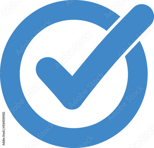 Blue check mark inside a circle icon representing approval or confirmation
