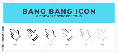 Bang bang line icon symbol. Logo. Icon vector illustration with editable stroke.