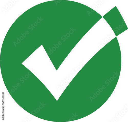 Green circle with a white checkmark symbol indicating success or approval