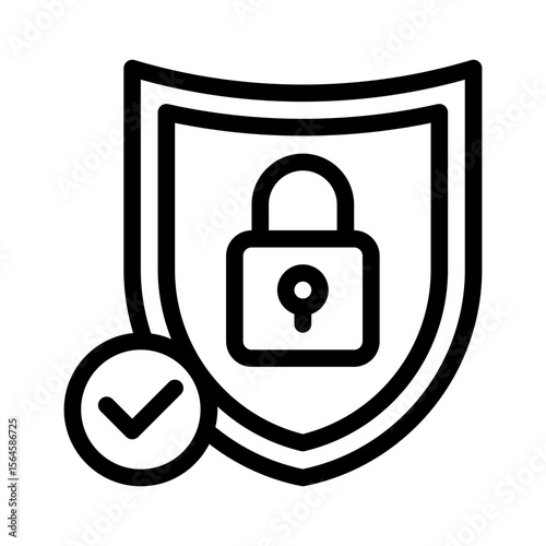 safe lock line icon