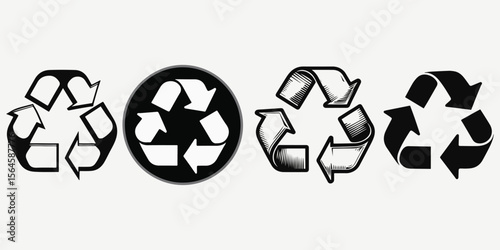 recycling sign icon illustration vector