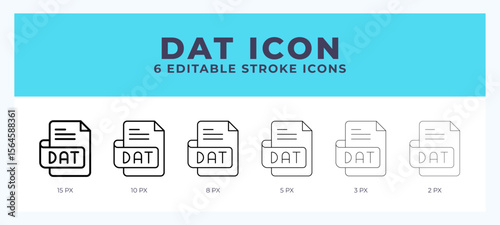 Dat file line icon symbol. Logo. Icon vector illustration with editable stroke.