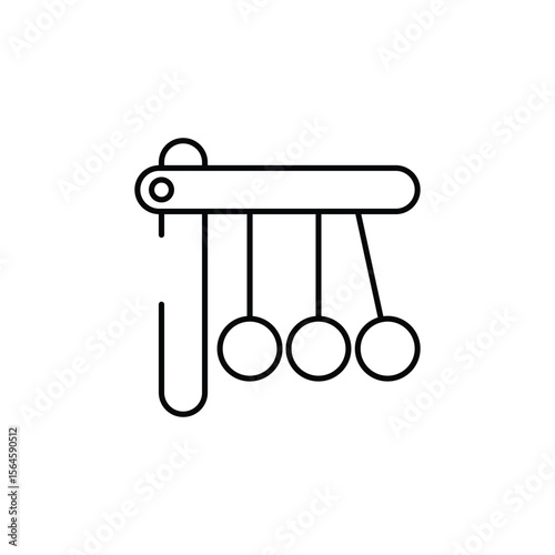 Newton Cradle icon design with white background stock illustration
