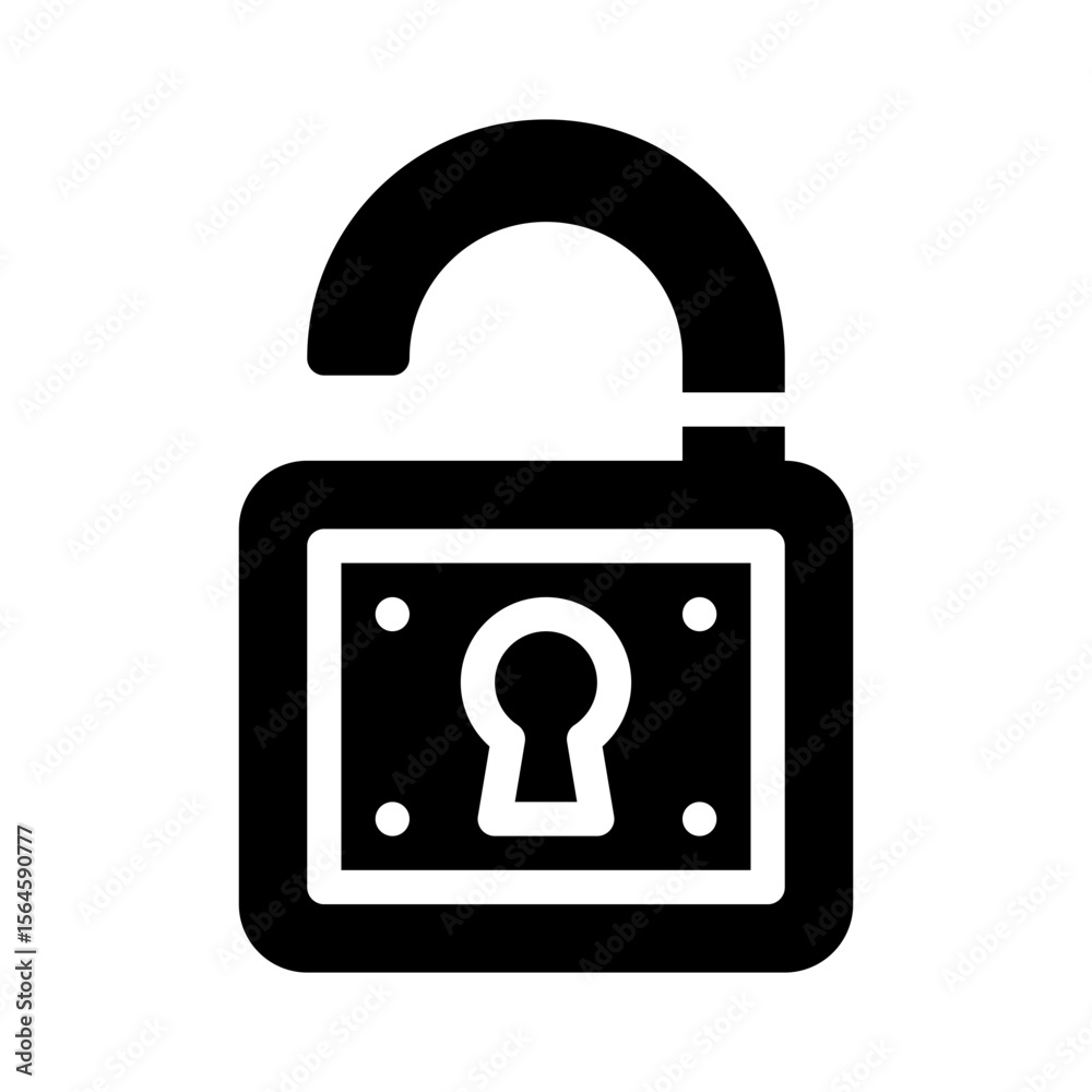 open lock glyph icon
