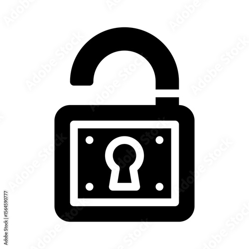 open lock glyph icon