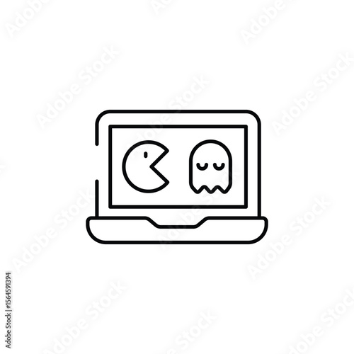 Gaming icon design with white background stock illustration