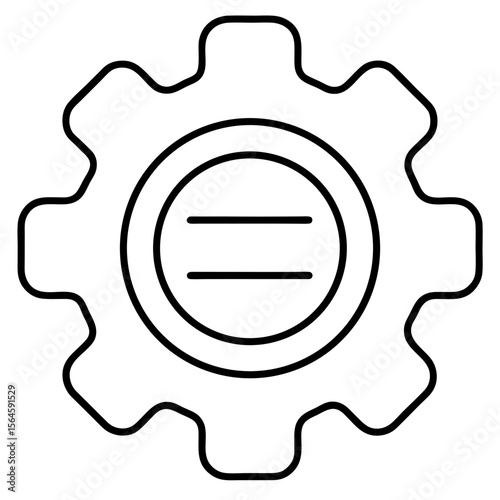 Settings gear icon in simple line design