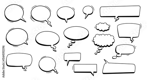 set of speech bubbles