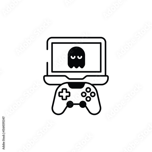 Gaming icon design with white background stock illustration