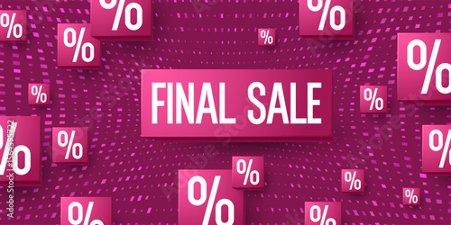 The final sale of the season, huge discounts. A beautiful bright poster for advertising goods and services in the store. Modern geometric graphics for design.
