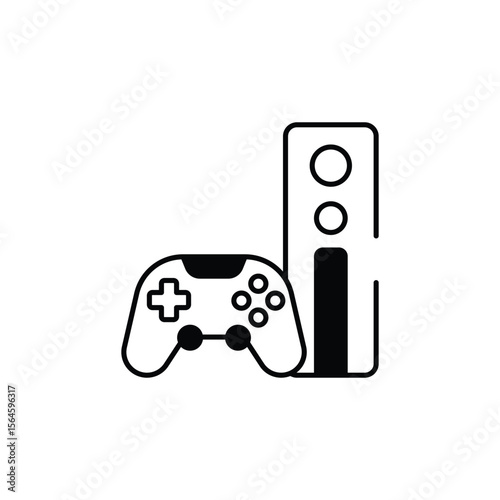 Game Console icon design with white background stock illustration