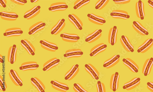 hotdog food pattern background cute. Hotdog pattern seamless background texture repeat. seamless pattern of hot dog