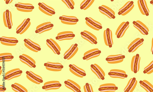 hotdog food pattern background cute. Hotdog pattern seamless background texture repeat. seamless pattern of hot dog