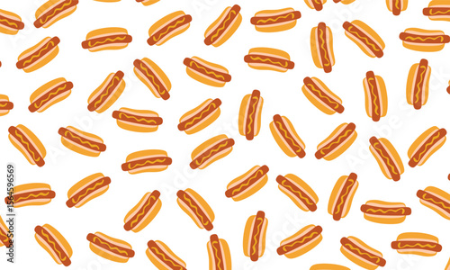 Hot dog seamless pattern. Hot dog pattern background. Seamless Pattern of Hot dog. Seamless pattern of Hot dog illustration background. 