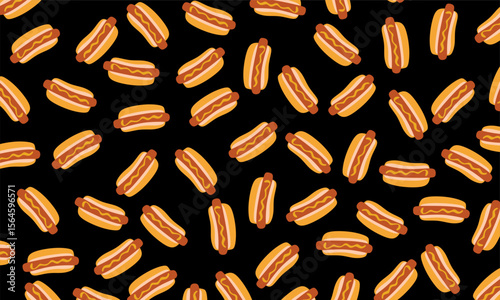 Hot dog seamless pattern. Hot dog pattern background. Seamless Pattern of Hot dog. Seamless pattern of Hot dog illustration background. 