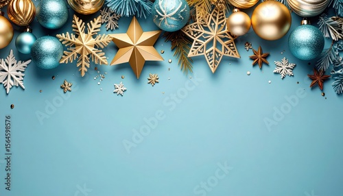 Festive holiday decorations indoor setting decorative content celebration atmosphere top view cheerful concept