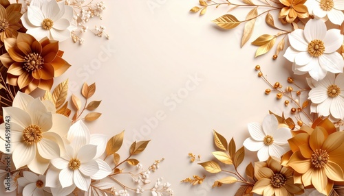 Elegant floral arrangement neutral background digital artwork contemporary design aesthetic viewpoint home decor inspiration