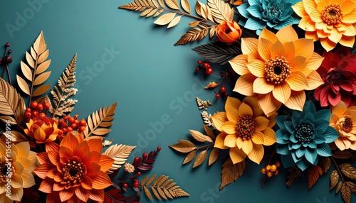 Vibrant floral arrangement studio background high-quality image artistic display close-up view nature's beauty